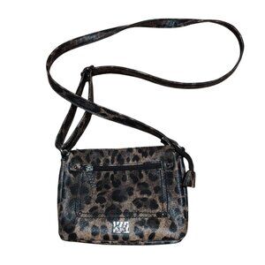 Lule Crossbody Purse in a Faux Leather Leopard Print with Adjustable Strap